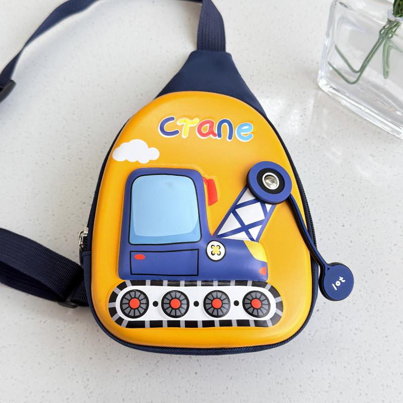 Pu Material Stylish Kids Crossbody Bag With Cute Construction Vehicle Design Ideal For Playground Adventures