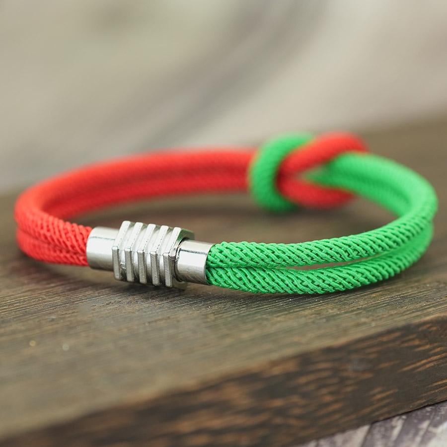 Noter Stylish Christmas String Bracelet Men Women Grade A 4mm Cord Red Green Bicolor Charm Braslet Versatile Accessories Joias