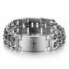Christian Cross Scripture Engraved Titanium Steel Braided Chain Bracelet Bangle Classic Religious Amulet Jewelry for Men Cool