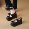 Модные туфли на танкетке для женщин 2024 года, новые туфли Мэри Джейн на толстом каблуке и платформе, простые и стильные женские туфли-лодочки Zapatos De Mujer