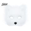 Anime Cosplay Costume Accessories Plush Fox Mask, Fluffy Tail, Costumes Props, Fuzzy Halloween Party Fancy Dress Mask for Convention And Role