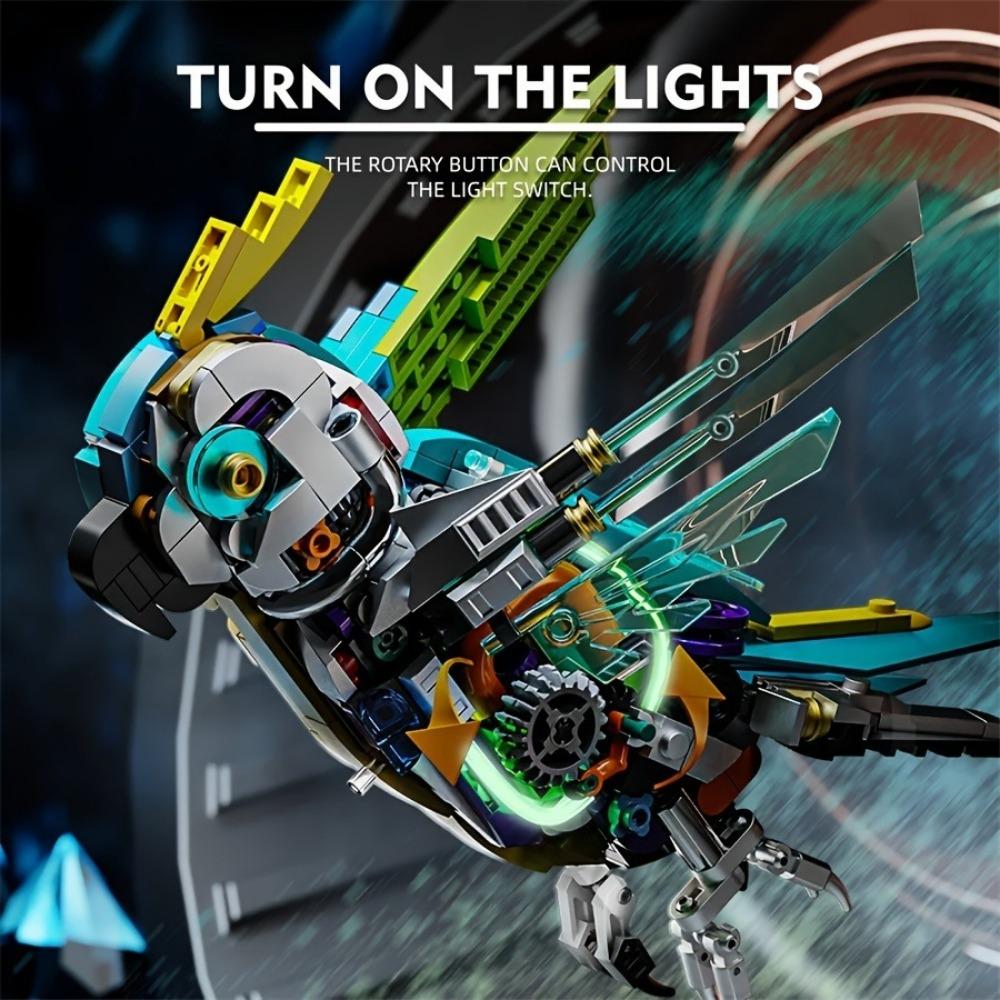 Креативный механический конструктор из акул, попугаев и богомолов, модель морской жизни с подсветкой для подростков, подарок на Рождество или день рождения для малышей