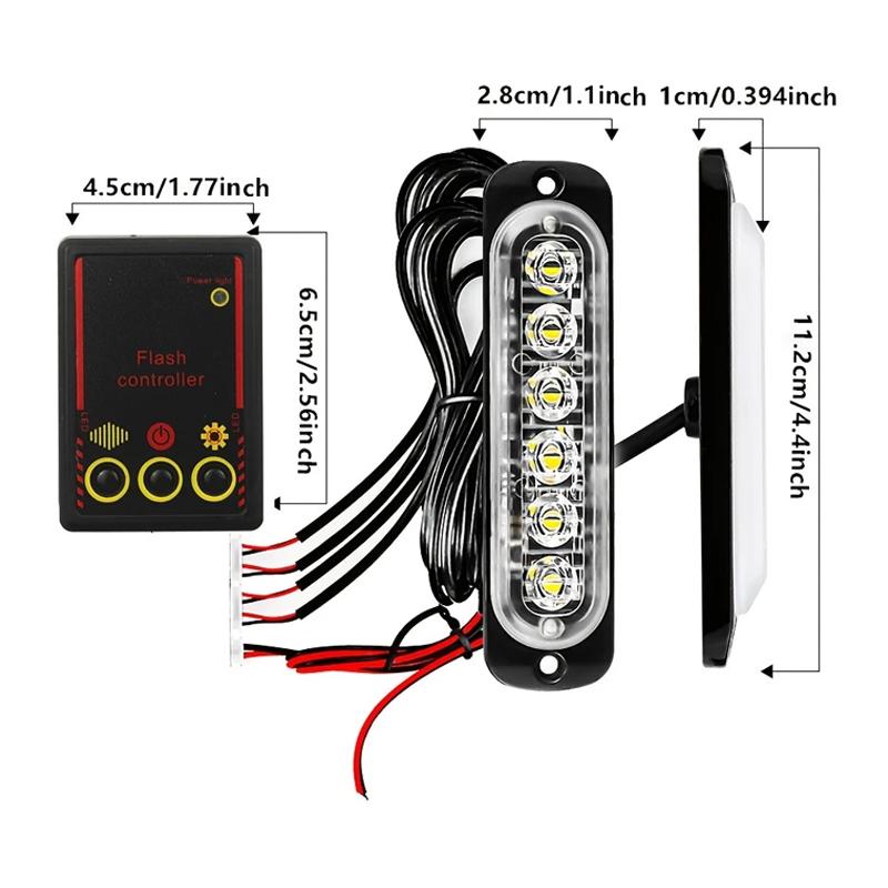 4 в 1 Светодиодная подсветка передней решетки автомобиля 12 В 24 В Светодиодные стробоскопические сигнальные огни Мигающий маячок Сигнальные мигающие лампы Автомобильный стробоскоп