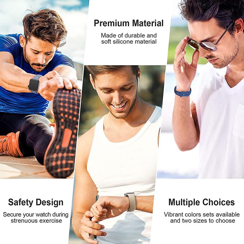 For Apple Watch Series 10 42mm/9 8 7 41mm/SE (2023) SE (2022) SE 6 5 4 40mm/3 2 1 38mm Watch Strap 8-Shaped Buckle Silicone Band