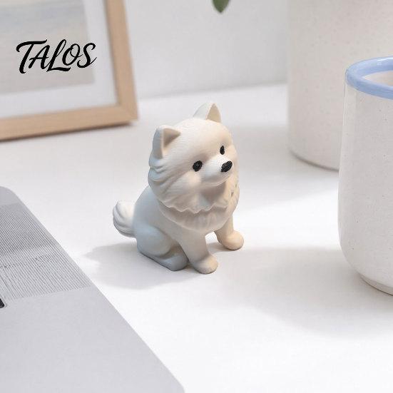 Настольное украшение для щенка, 3D-печатная фигурка померанского шпица, реалистичная модель собаки, статуэтка, художественная статуэтка, животное для стола, декоративный элемент для рабочего стола, дом