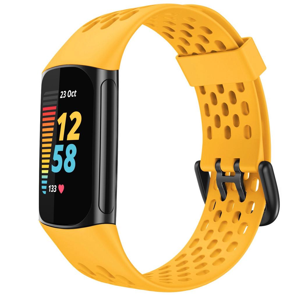 For Charge 5 Strap Silicone Wristband Fitness Sports Breathable Replacement Wrist Band Watchstrap