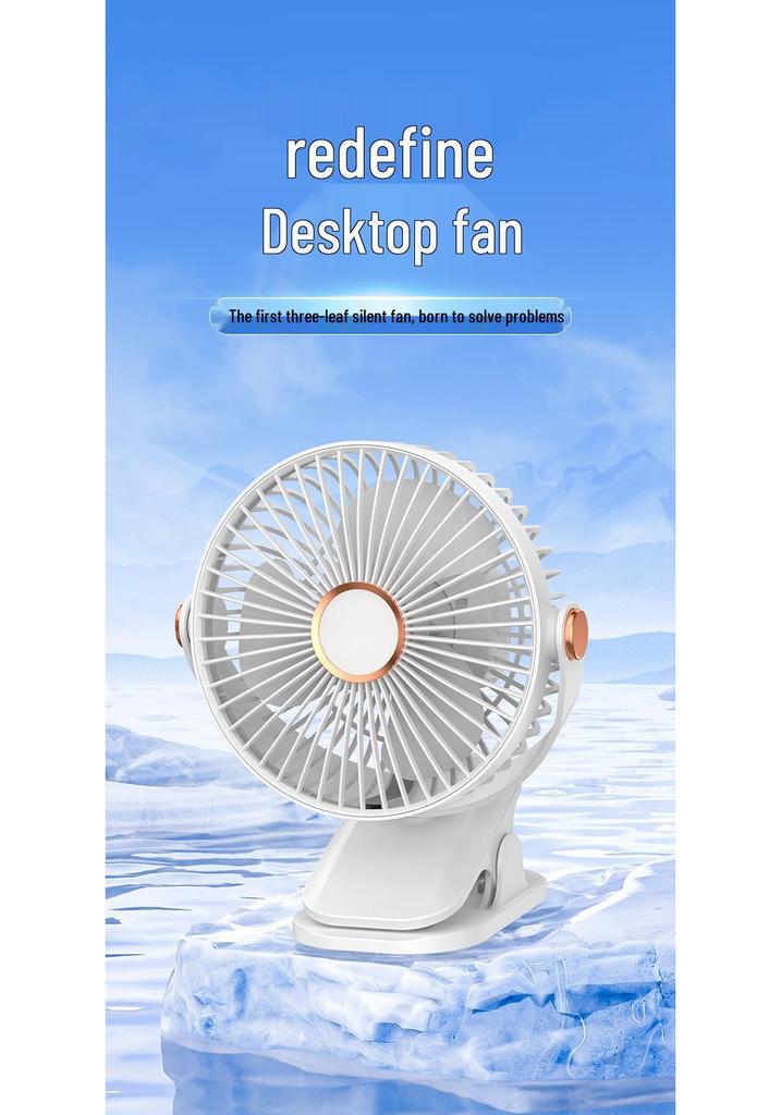 Portable Silent Desktop Fan: Handheld, Rechargeable, 3-Speed, Customizable, Powerful Wind for Dormitories