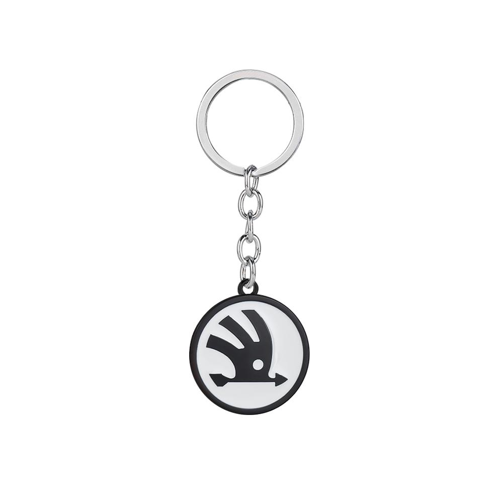 SIIY1 Metal Car Logo Keyring Keychain Badge Auto Key Holder Decoration Accessories For Skoda Kodiaq Octavia Enyaq Kamiq Scala Rapid A5