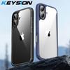 KEYSION Противоударный бронированный прозрачный чехол для iPhone 16 Plus 15 HD прозрачный мягкий силикон + задняя крышка для телефона из ПК для iPhone 15 Plus 16
