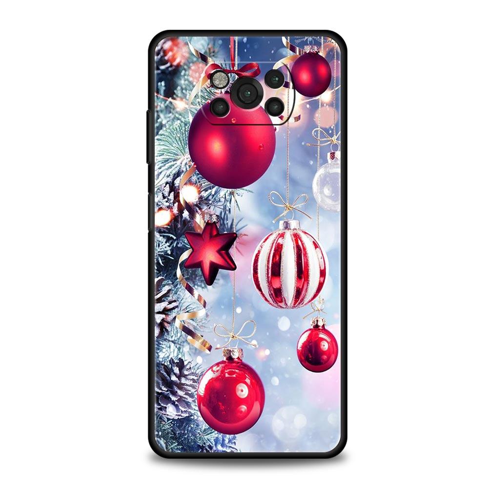 Phone Case For Xiaomi Poco X6 X5 X4 Pro 5G X3 NFC F5 F4 M5 M4 M3 F3 GT C51 C50 C55 Soft Black Cover Christmas Graphic Printed