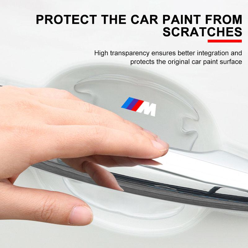 4PCS Transparent M LOGO Car Door Anti-collision Protector Bumper Strip Sticker For BMW X7 X3 X4 X5 X6 3 4 5 6 7 Series Z4 M M3 M5 M6 E38 E39 E46 E53