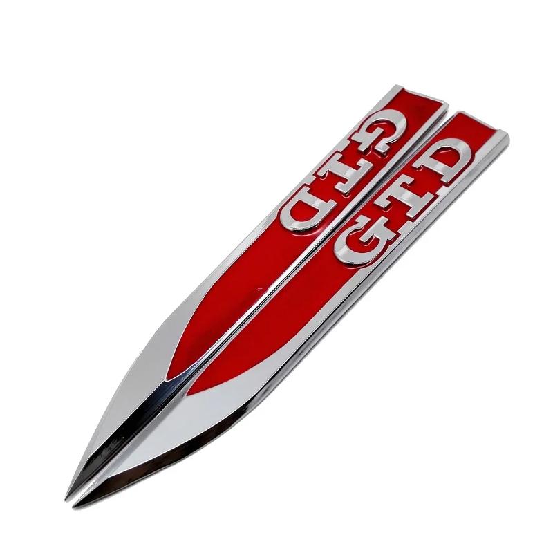 HAT1 2Pcs for Volkswagen VW GTI GTD R Line Golf 5 6 7 MK3 MK4 MK5 MK6 MK7 MK8 Metal Car Sticker Side Emblem Fender Bumper Strip Badge