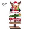 Farmhouse Christmas Centerpieces Table Decoration, Rustic Wooden Tabletop Sign, Vintage Decorative Decor Desktop Plaque for Holiday Party Tiered Tray,