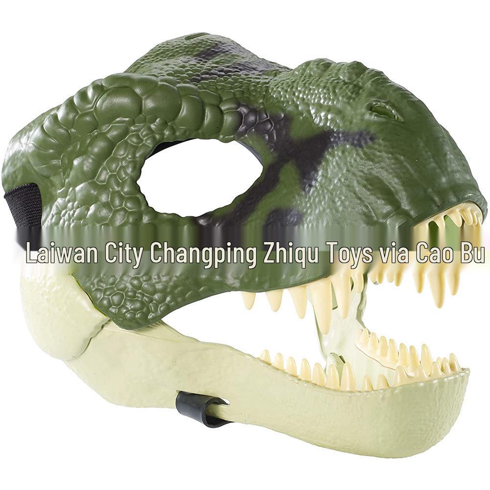 Movable-Mouth Cute Tyrannosaurus Dinosaur Mask for Halloween & Christmas