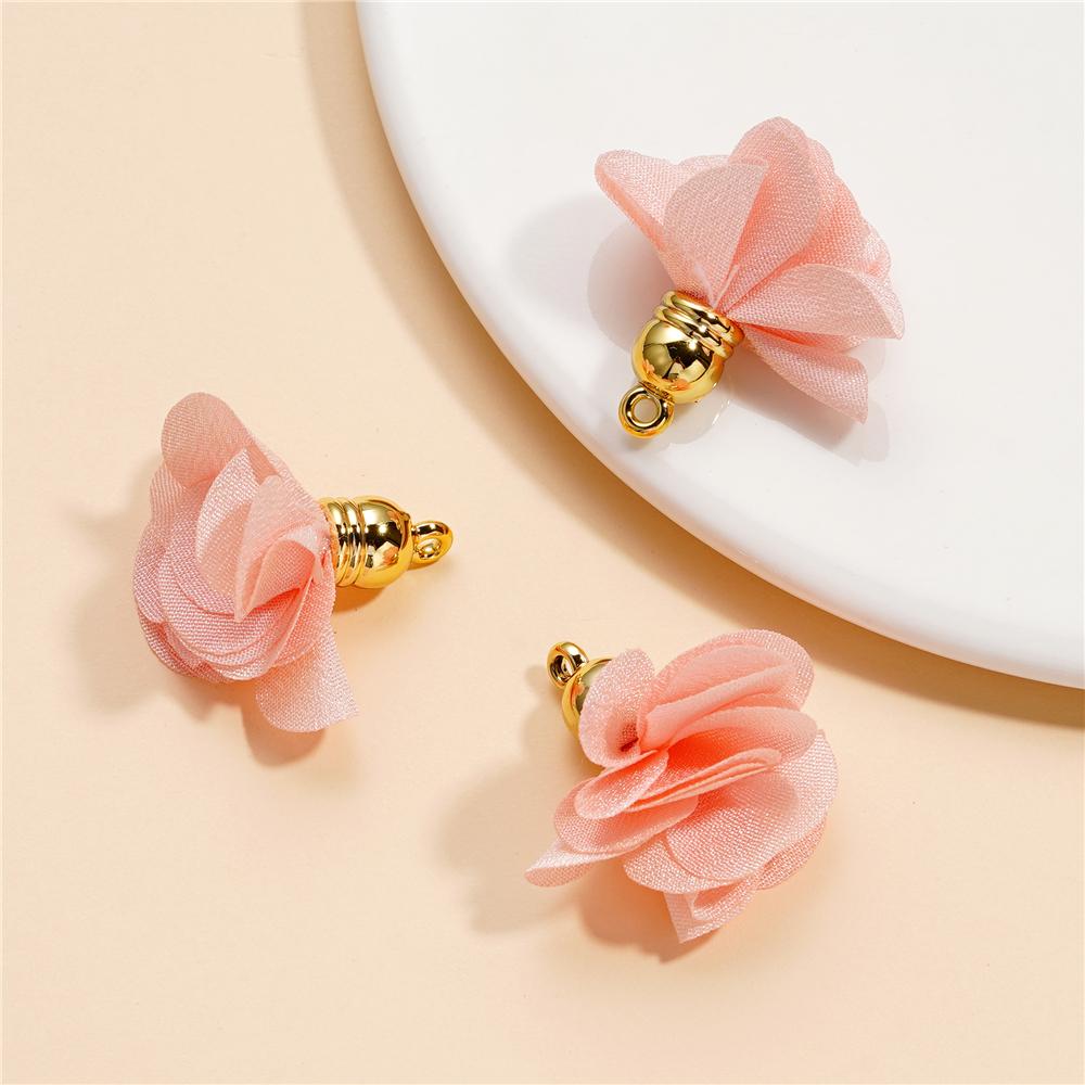 10Pcs/Lot Fabric Flower Tassel Pendants for Jewelry Making for DIY Bracelet Earrings Keychain Tassel Jewelry Making Accessories