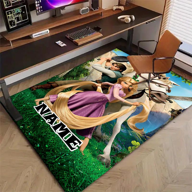 Custom Princess Mat Personalized Name, Polyester Washable Indoor Entryway Rug, Gift for Christmas, Easter, Thanksgiving Day