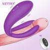 Вибрация для пары, тройная вагина, стимуляция клитора, секс-игрушка для взрослых, фаллоимитатор для точки G, U-образный вибратор, беспроводной пульт дистанционного управления, мастурбатор
