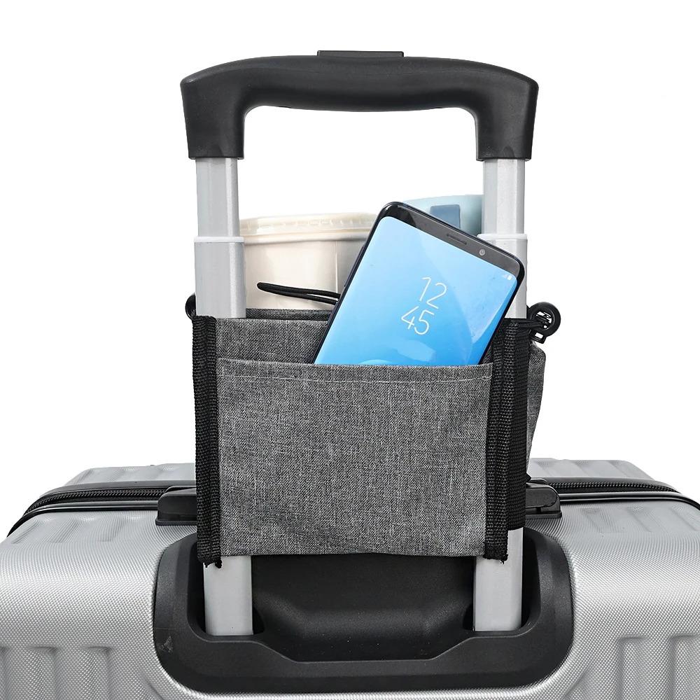 1PC Luggage Travel Cup Holder Oxford Cloth Free Hand Luggage Drink Bag Portable Travel Cup Storage Bag Fits All Suitcase Handles