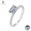 Real Sterling Silver 925 1CT Emerald Cut Moissanite Ring D Color VVS Stone Created Diamond Wedding Rings For Women Fine Jewelry