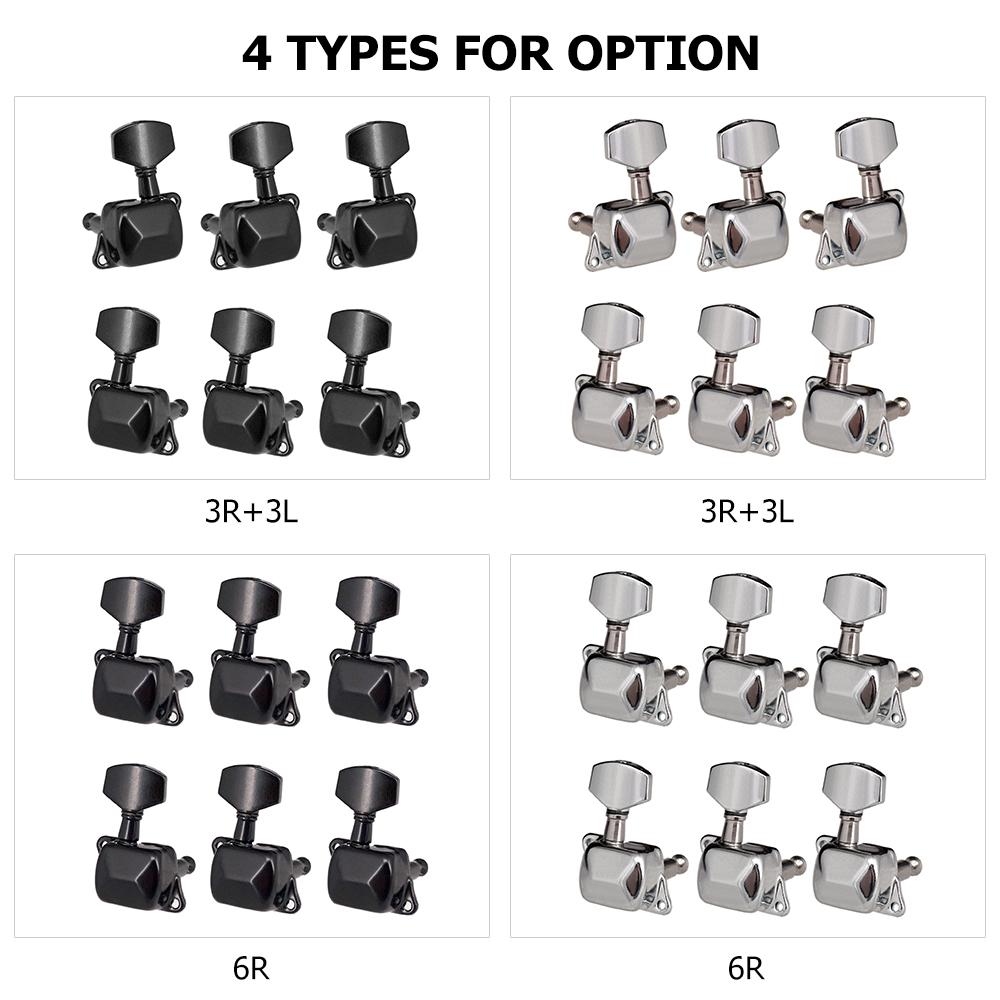 6 Pieces Guitar String Tuning Pegs Semi-closed Tuning Machine Machine Heads Tuners for Electric
