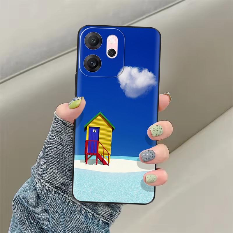 Для OPPO Reno14 F Чехол CPH2743 Мягкая Силиконовая Крышка Милый Кот Нарисованная Защита Fundas Для OPPO Reno 14F Reno14F Задняя Крышка Сумки