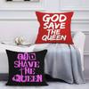 Luxurious Design Save The Queen-A Pillow Case Anti-dustmite Pillowcase Invisible zipper silky short plush Sofa cushion cover