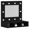 Mirror Cabinet with Shelf Black Oak Effect 60 x 31.5 x 62 cm