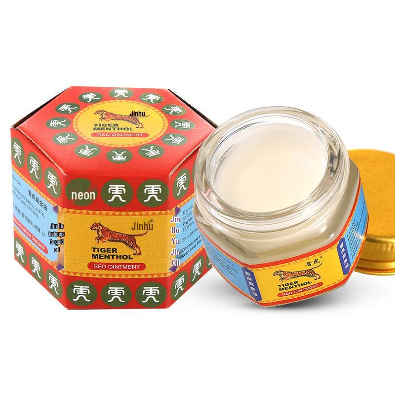 Jin Hu Tiger Wan Heating Balm 19g - Invigorating Mint Scent for Motion Sickness Relief and Deep Penetrating Comfort.