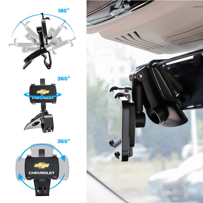 AABHK1 Dashboard Car Phone Holder Sun Visor Rearview Mirror 1200 Rotation Bracket For Chevrolet Cruze Sonic Silverado Corvette Camaro