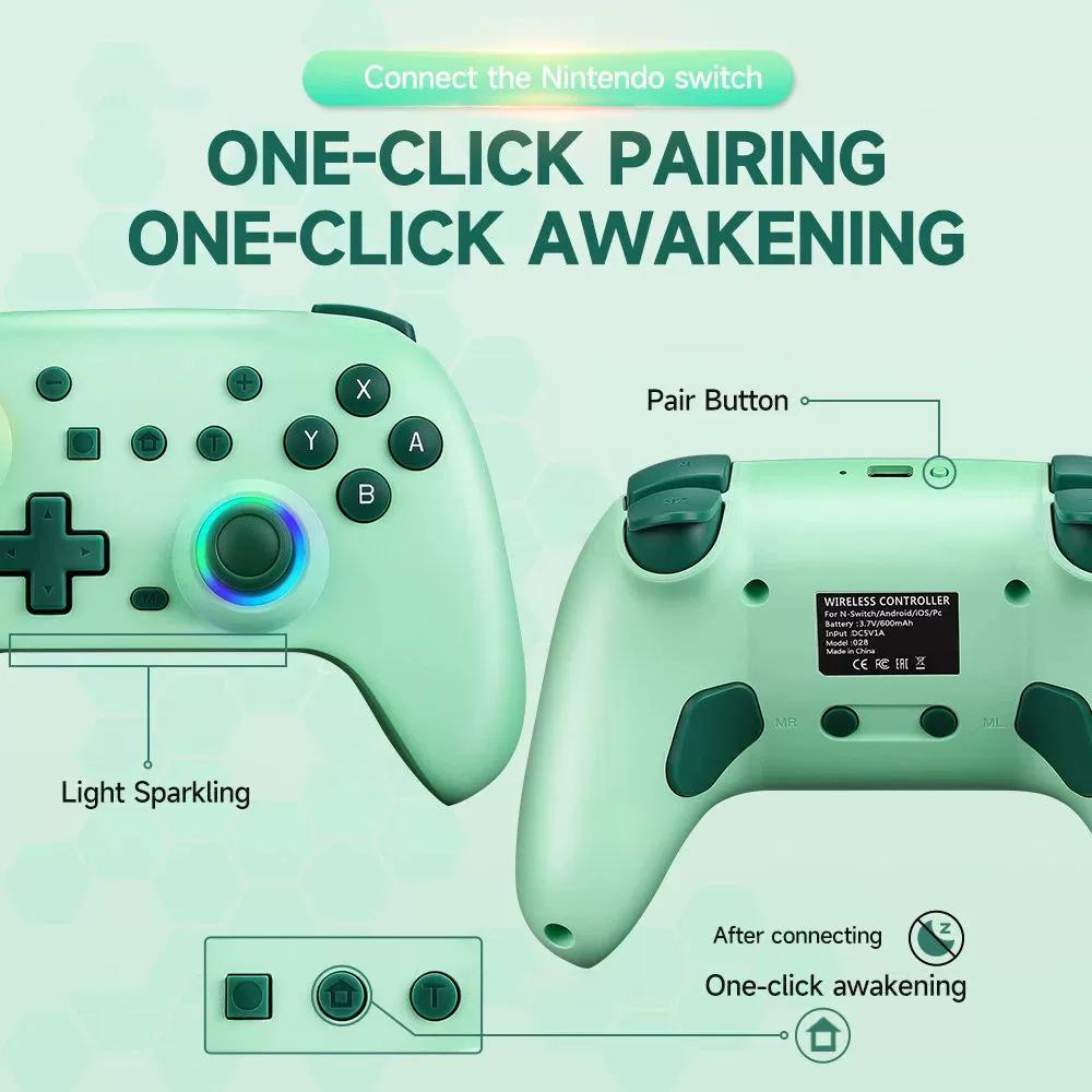 Беспроводной RGB BT Контроллер для Nintendo Switch2/OLED/Lite Геймпад для Android Телефона/ПК Джойстик/ТВ Приставки/Steam с Турбо Функцией