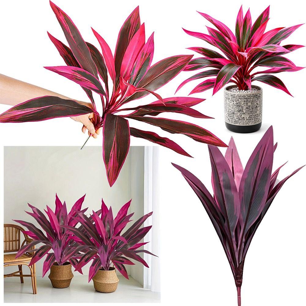 12 Leaves/18 Leaves Artificial Dragon Blood Tree Tabletop Plant Decoration Home Decoration