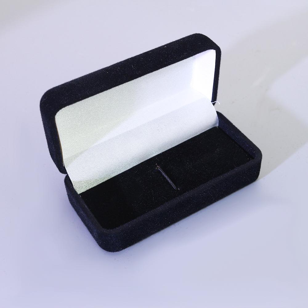 Fashion Portable Velvet Jewelry Box Plastic Blank Base Custom Logo Cufflink Tie Clip Ring Travel Mini Storage Container