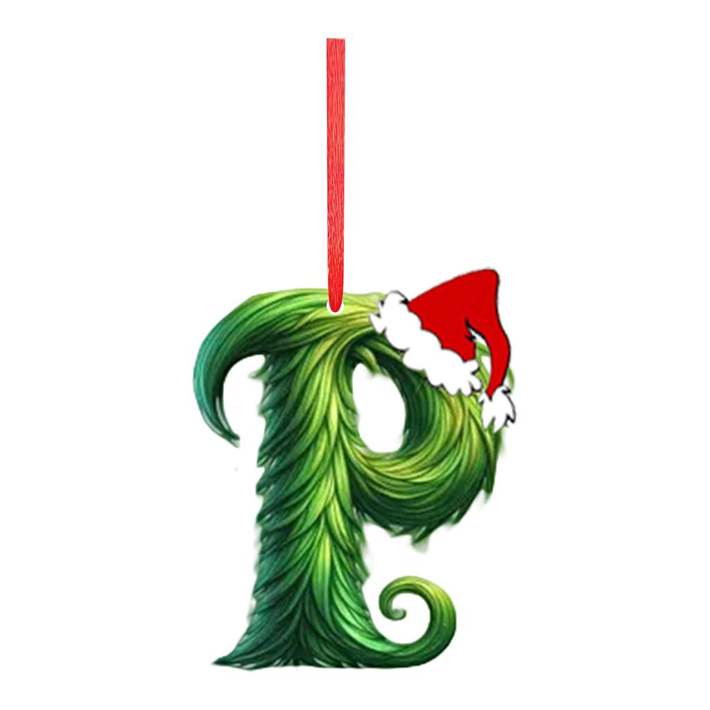 2D 26 букв Рождественские украшения Акриловые плоские Рождественские елки Украшения для дома Украшения