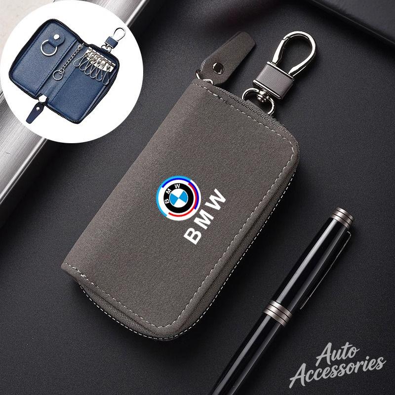 Car Key Cover Case Emblem Zipper Styling Wallet Leather Accessories For BMW X1 X2 X3 X5 X4 X6 X7 G30 G20 G32 G11 G12 F40 F30 F20 qa8
