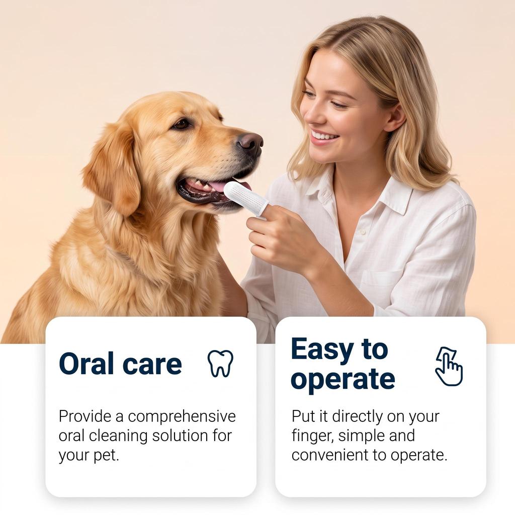 Pet Dental Wipes for Dogs and Cats – Gentle Formula for Easy Teeth Cleaning & Fresh Breath, Daily Oral Care Finger Wipes for Pets