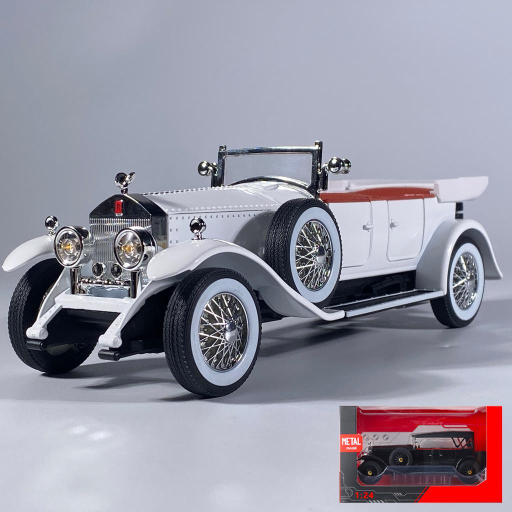 1:24 Роллс-Ройс Фантом I 1925 Роскошный Автомобиль Сплав Металл Литая Модель Автомобиля Со Звуком И Светом Домашний Декор Орнаменты Классический Ретро