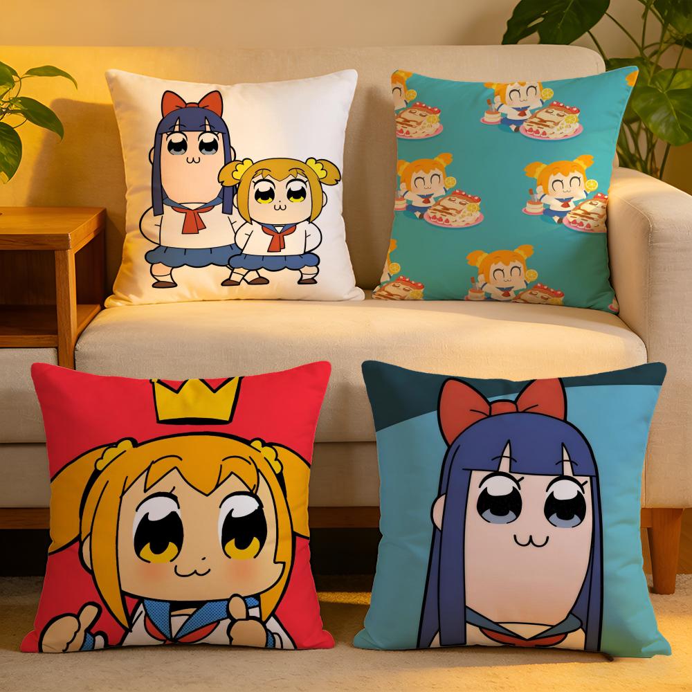 Cushion Cover Linen SkinFriendly Soft Decorative Case For Sofa Home Decor Cute Anime Pop Team Epic Pillow cover