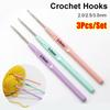3 шт./набор Прочные пластиковые ручки Крючки для вязания 2,0/2,5/3,0 мм 13,7 см Вязальная спица Инструмент для вязания Хороший подарок