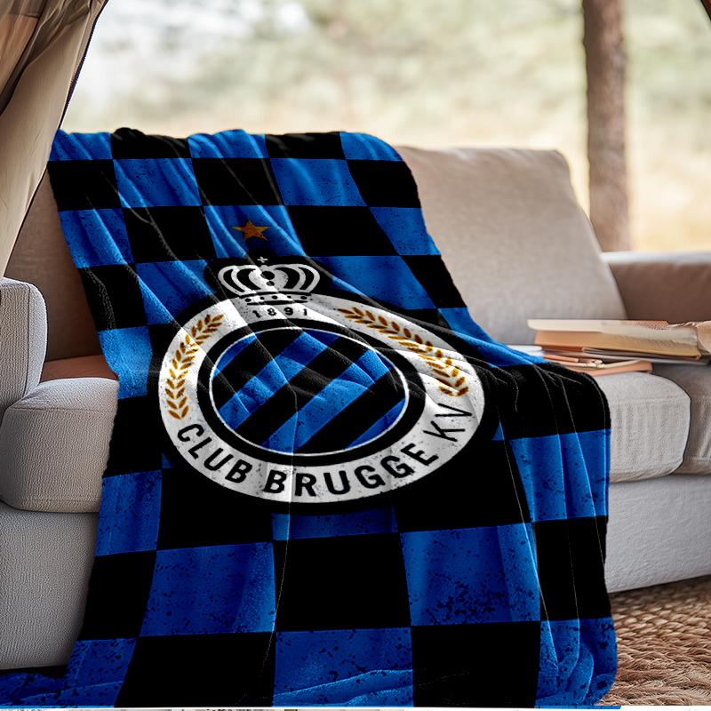 FC Brugge Crest Blanket Lightweight Ideal Bedding Blanket Perfect for Travel, Camping, Living Rooms, Offices, Sofas, Fan Christmas gift