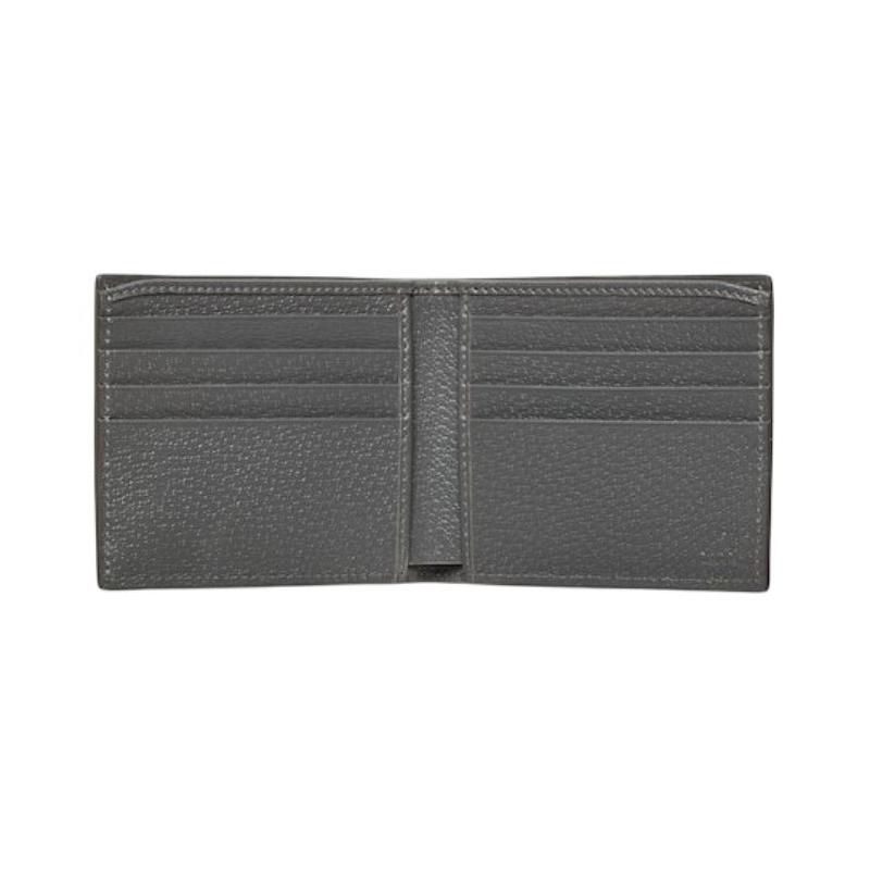 Gucci Double G logo ceramic effect finish flip closure GG Supreme canvas and leather wallet men's black