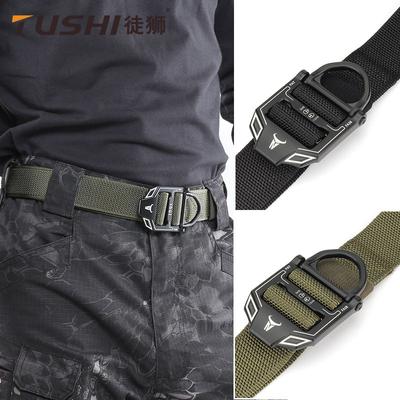 New Men'S Commuting Belt With Automatic Buckle Nylon Waistband, Outdoor Leisure Versatile Double-Layer Thick Belt