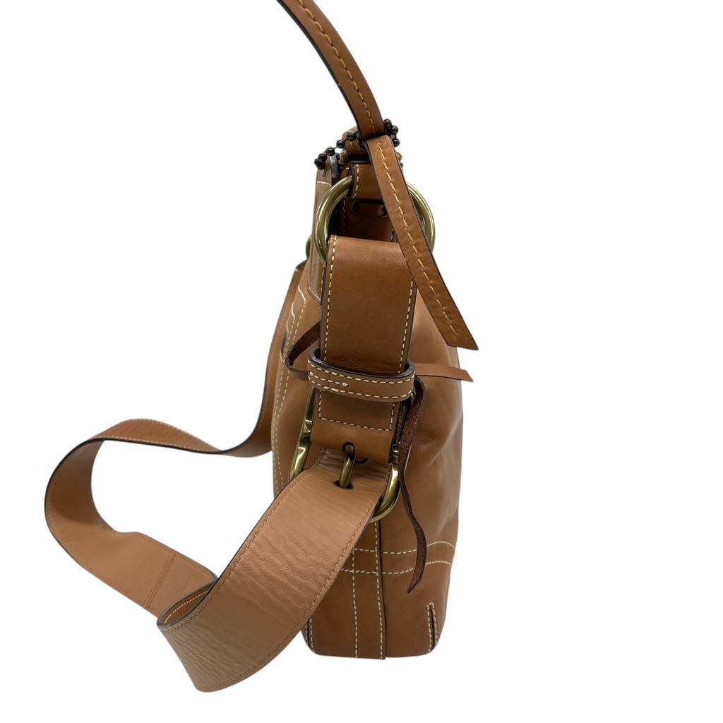 Used COACHShoulder Bag Brown Leather Women