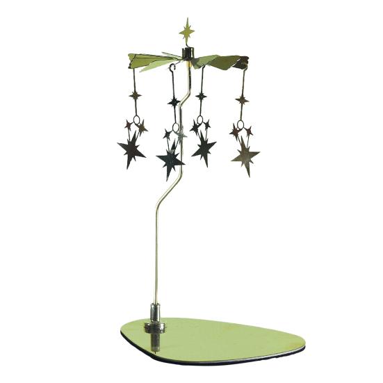 Spinning Candle Holder with Tray Stainless Steel Rotating Golden Carousel Tea Light Candle Stand Table Centerpiece Party Decoration