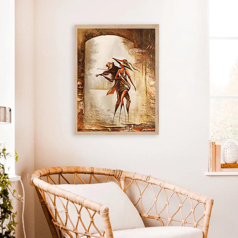 Abstract Wonderful Romantic Couple Painting On Canvas Wall Art HD Pictures Lovers Posters and Prints Warm Home Living Room Decor