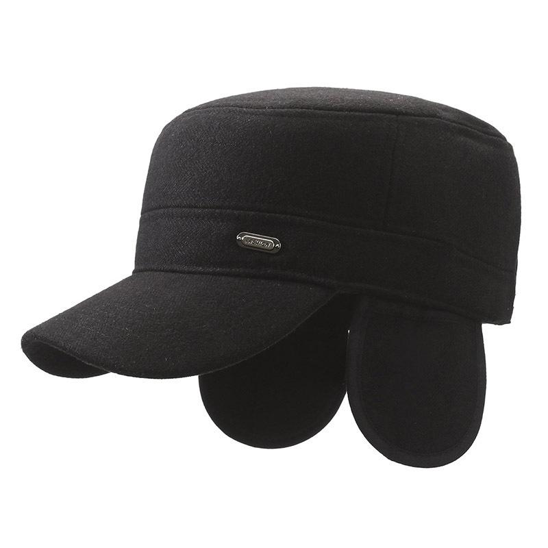 Autumn Winter Middle-aged Men's Flat Cap Outdoor Warm Cold Ear Protection Cap
