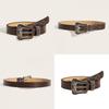 Fashion Punk Wide Belt With Alloy Buckle And Pearl Bead Decoration For Women