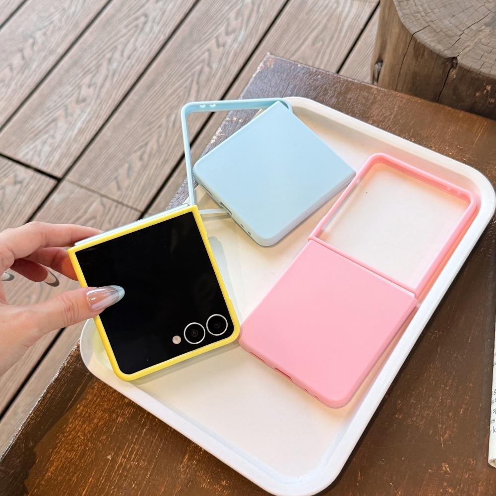 Matte Candy Color Slim Case for Samsung Galaxy Z Flip 7 6 4 3 zflip Pure Color Liquid Silicone Cover for Samsung flip7