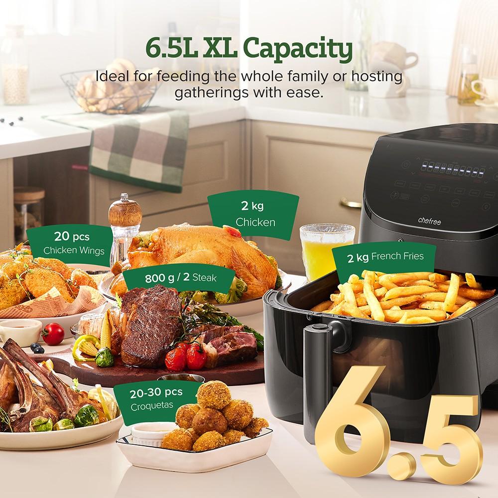 CHEFREE AF500 1700W 6.5L Air Fryer,with Smart Probe Thermometer,8-in-1 Cooking Modes