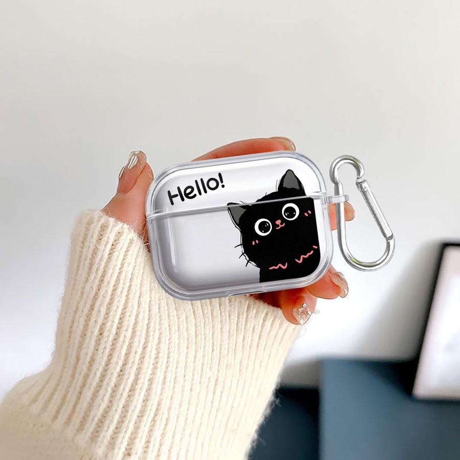 Чехол Милый Кот для Airpods 1 Pro3 Pro Pro2 2 3 4 Прозрачный Чехол-Крышка для Наушников