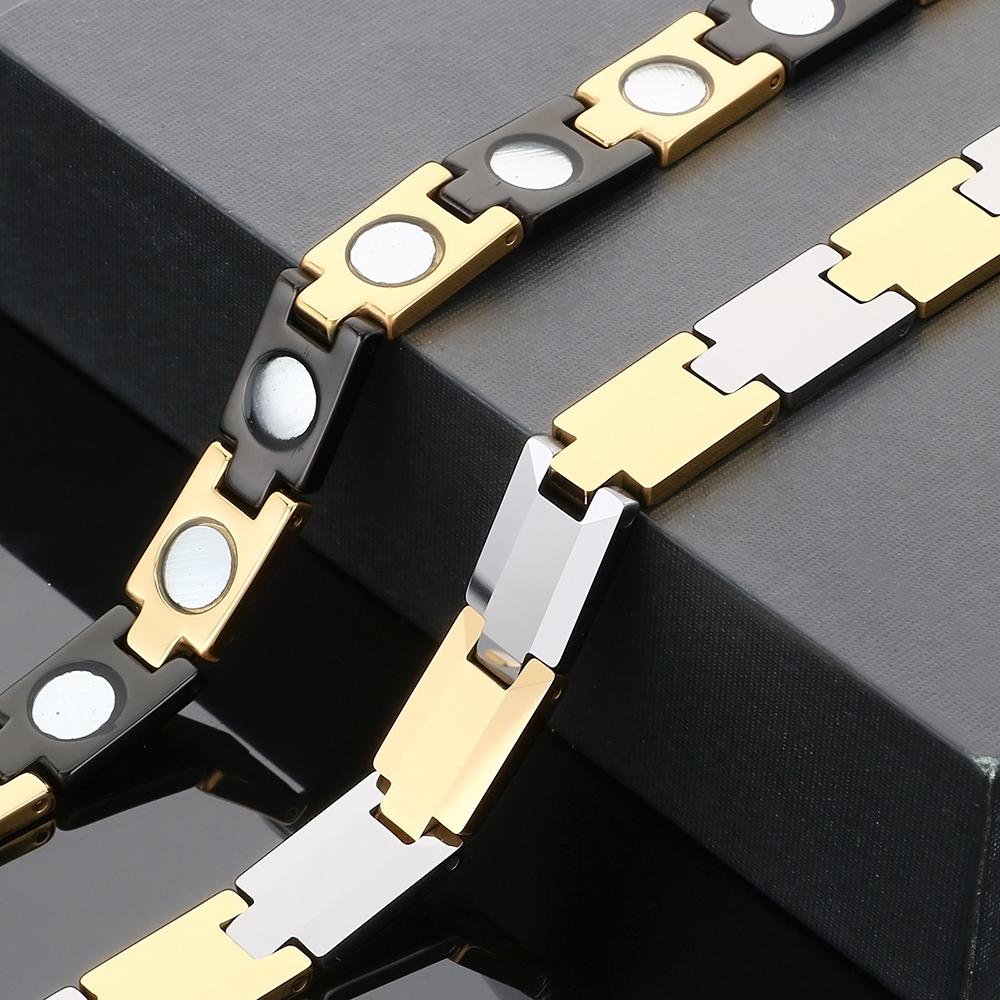 High Polished Tungsten & Strong Magnetic Men's Bracelet for Men Positive Energy Modern Healing Jewelry Accessories Waterproof